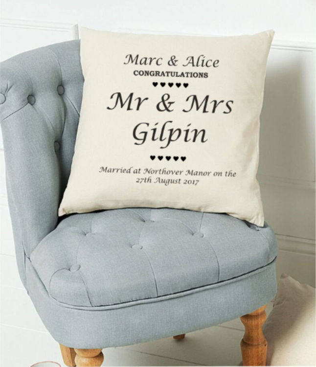 Picture of Personalised Wedding or Anniversary Cushion