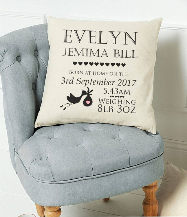 Picture of Personalised New baby  Cushion Boy or Girl