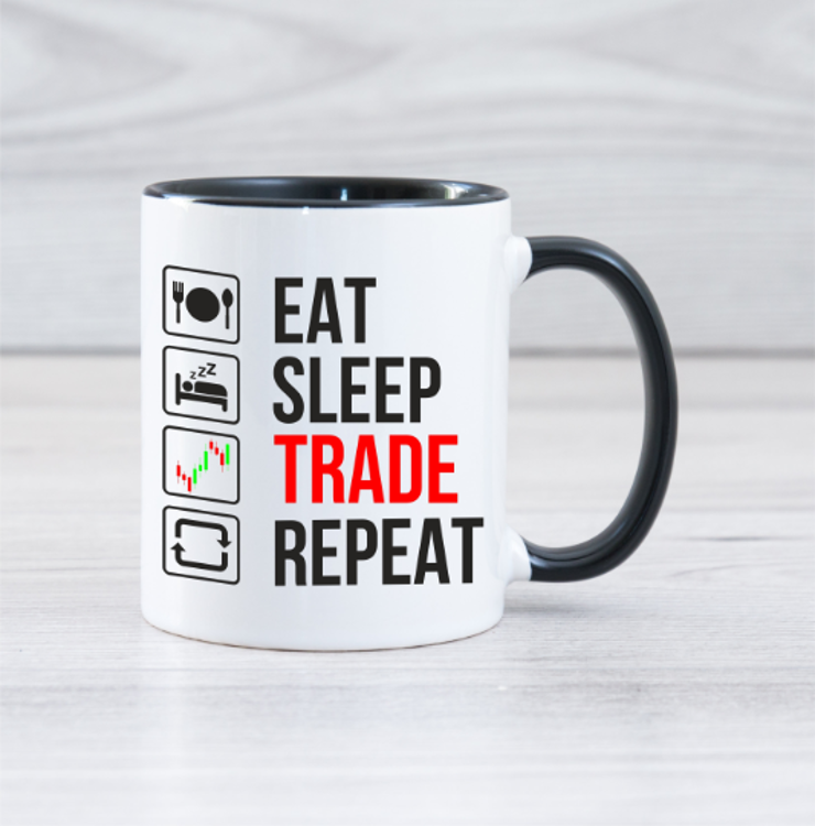 Picture of Eat Sleep Trade Repeat, Stock Market Trader Mug