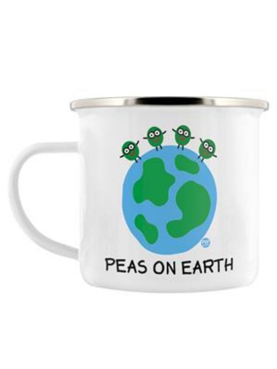Picture of Peas On Earth Enamel Mug