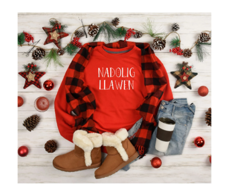 Picture of Cute Nadolig Llawen Welsh Merry Christmas Jumper 